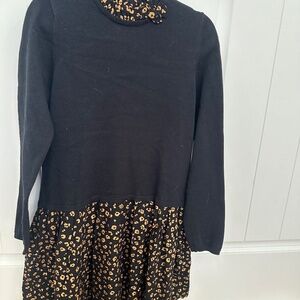 Girls black knit dress
